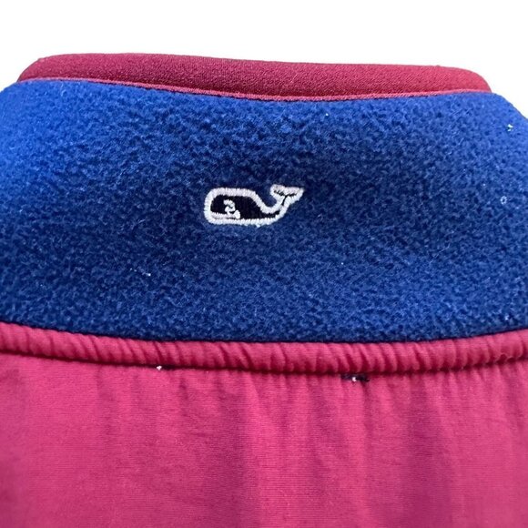 Vineyard Vines Fleece 1/4 Snap Pullover‎ Colorblock Pink Blue Long Sleeve Womens - Picture 6 of 9